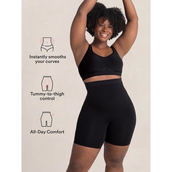 Shapermint Empetua High Waisted Shaper Shorts Sz XL XXL Black Shapewear 55021 - Picture 9 of 9